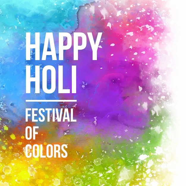 Free Vector happy holi festival of colours in watercolour