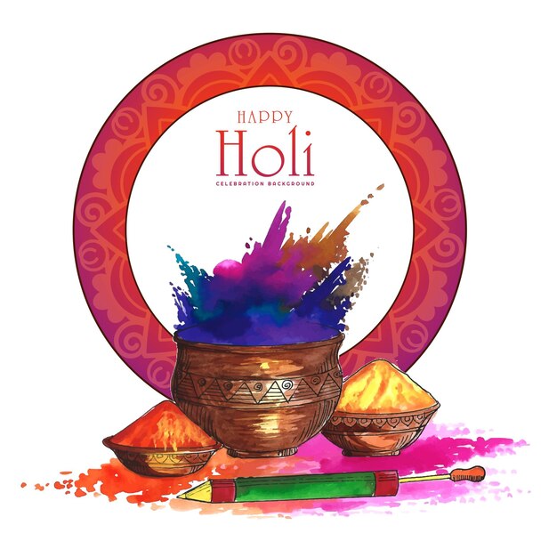 Happy holi festival of India celebration greetings card background