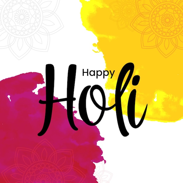 Free vector happy holi greetings white purple yellow colourful indian hinduism festival social media background