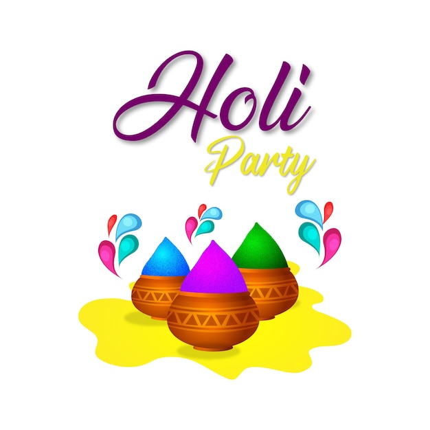 Free vector happy holi greetings white yellow purple colourful indian hinduism festival social media background