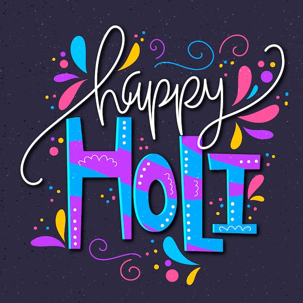 Happy holi lettering design