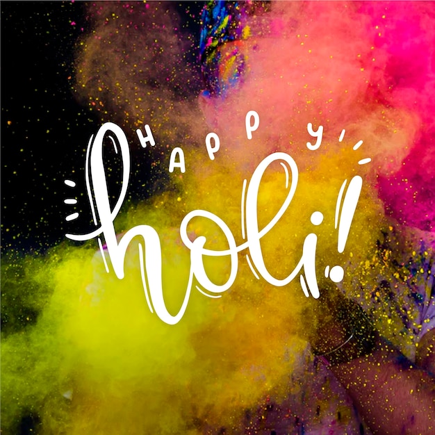 Free vector happy holi lettering