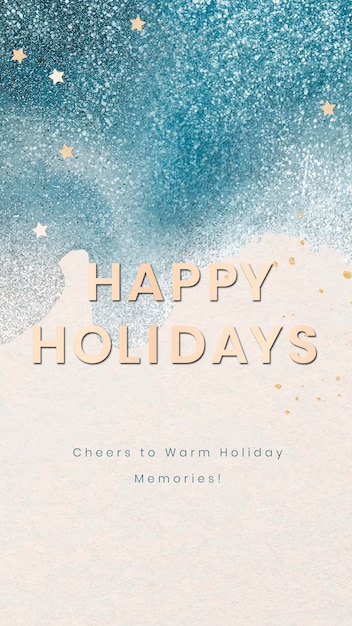 Free vector happy holiday phone wallpaper template, christmas season design vector