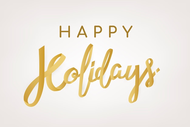 Free Vector happy holidays background, gold greeting typography vector