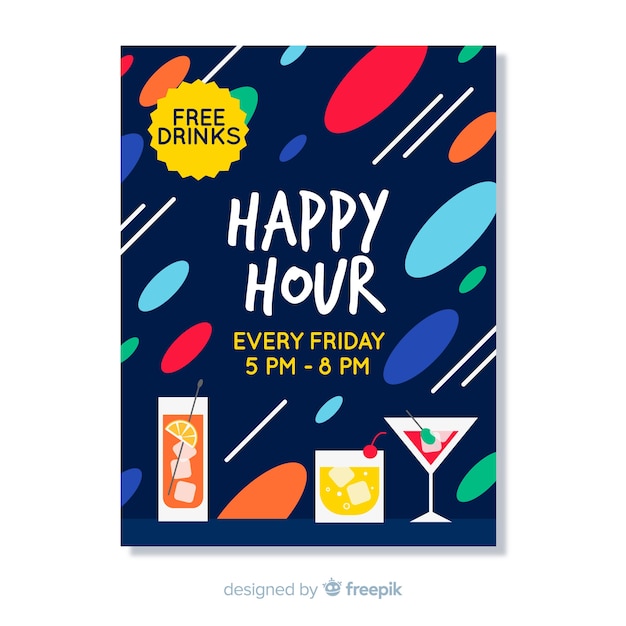 Happy hour abstract poster