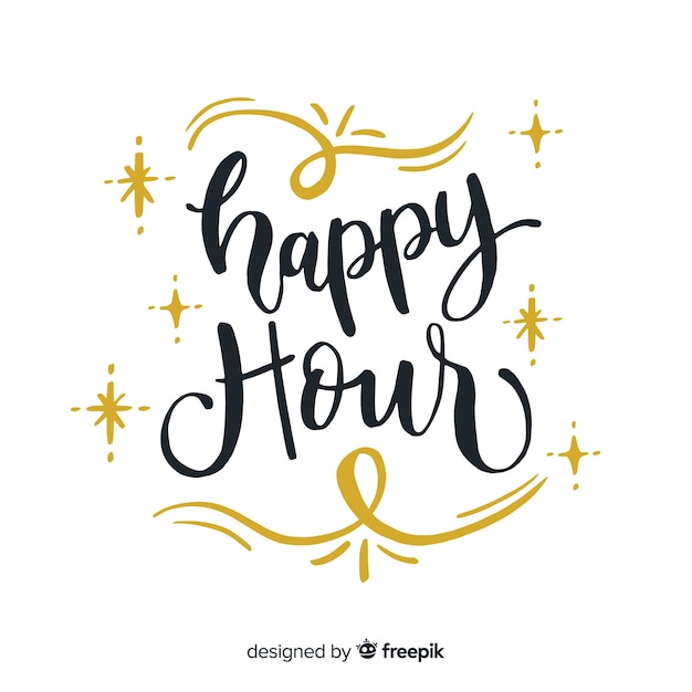 Happy hour lettering design