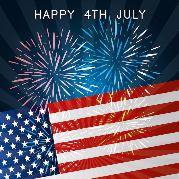 Free vector happy independence day 4th july usa celebration