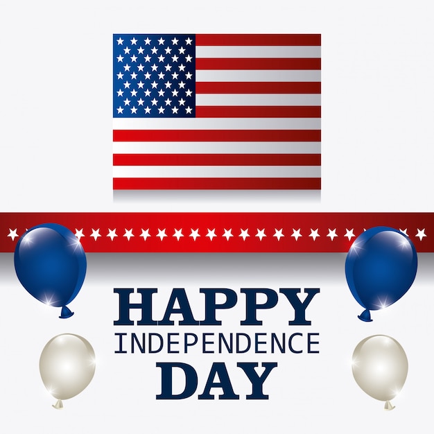 Happy Independence Day 4th July USA design