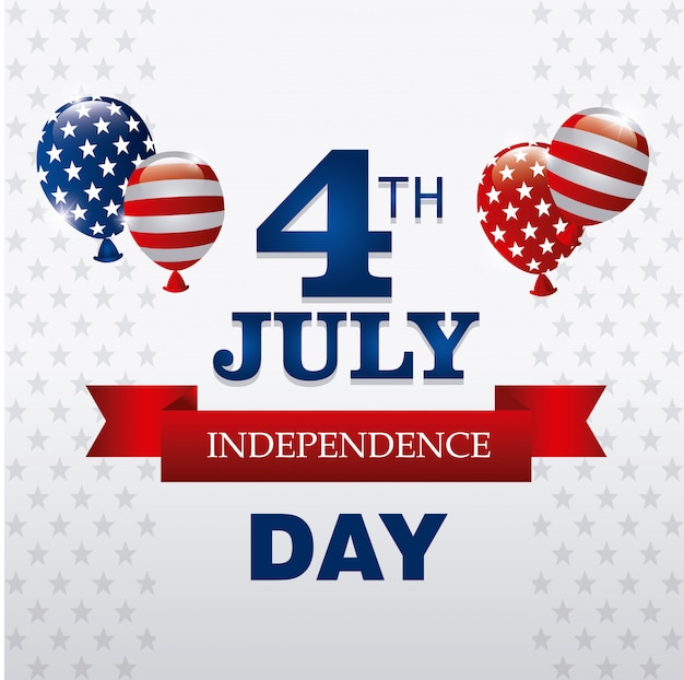 Happy Independence Day greeting card, 4th July, USA design