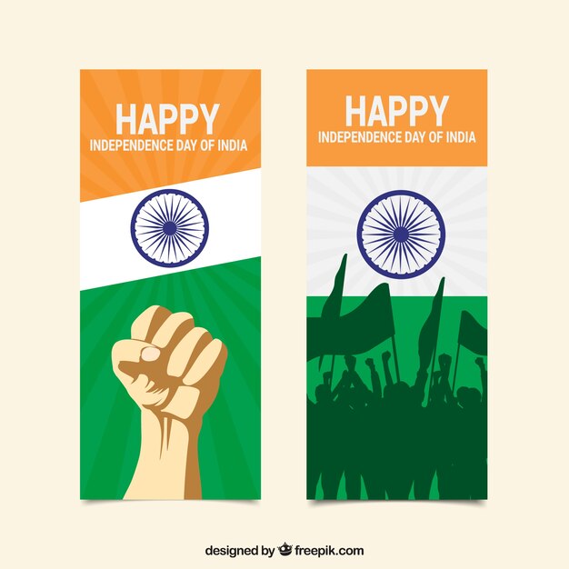 Happy independence day of india banners 