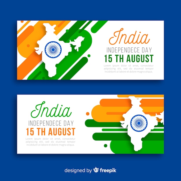 Happy india independence day banners