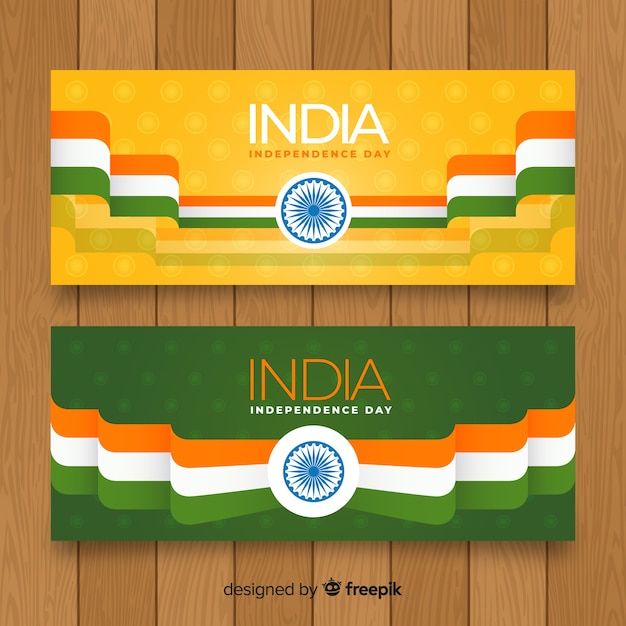 Free Vector happy india independence day banners