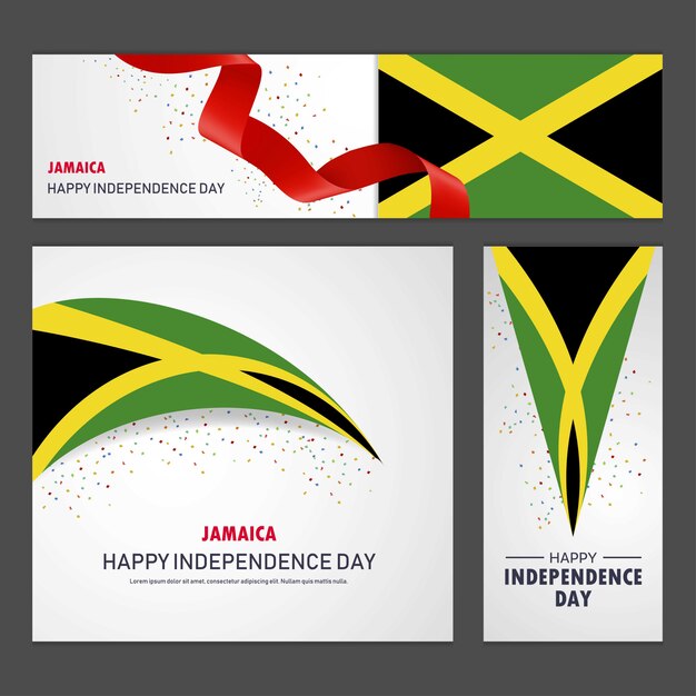 Happy Jamaica independence day Banner and Background Set