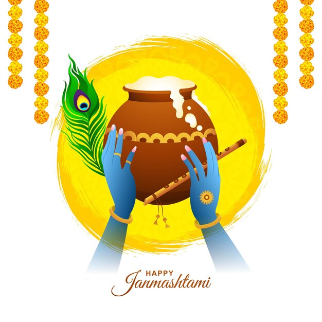 Happy janmashtami card holiday background