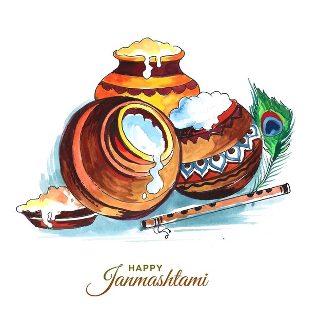 Happy janmashtami festival background