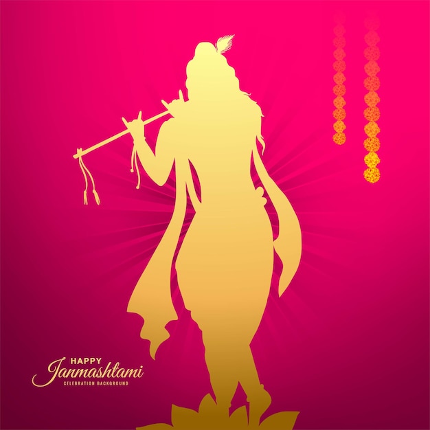 Free Vector happy janmashtami indian festival celebration background