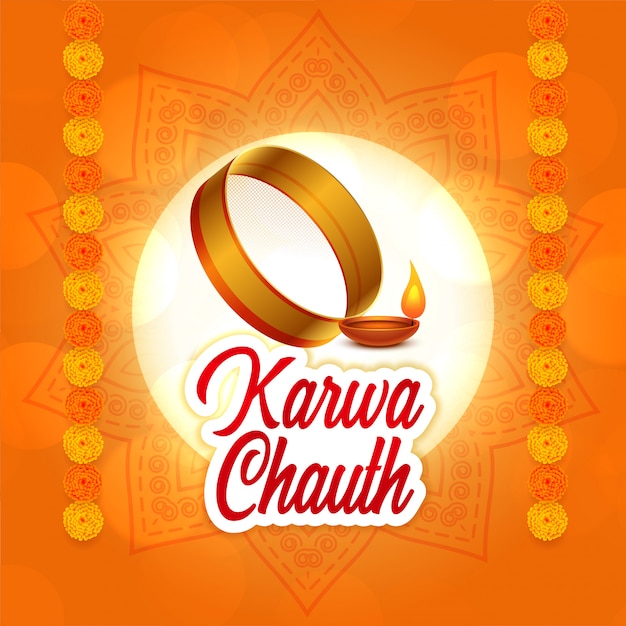 Free Vector happy karwa chauth background