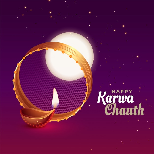 Free Vector happy karwa chauth background