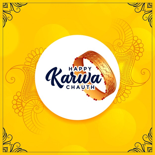 Happy karwa chauth indian festival greeting card