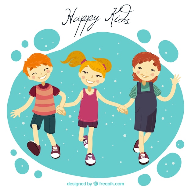 Free Vector happy kids illustration