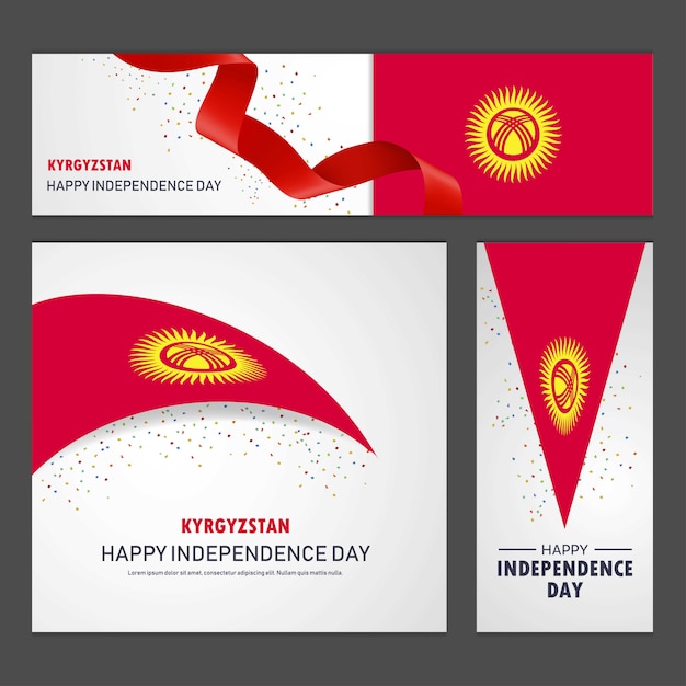 Free Vector happy kyrgyzstan independence day 