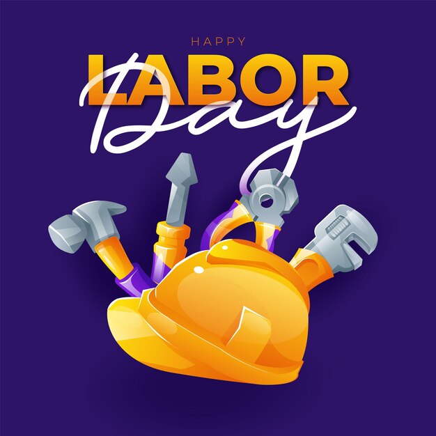 Happy Labor Day banner Design template Vector illustration