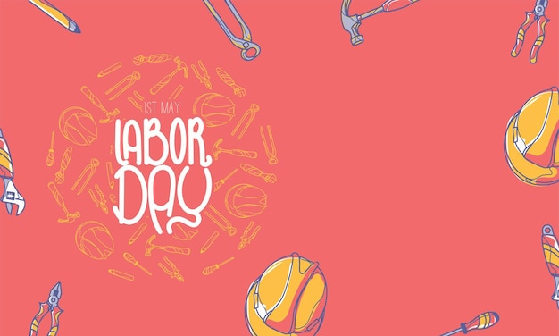 Free Vector happy labor day banner design template vector illustration