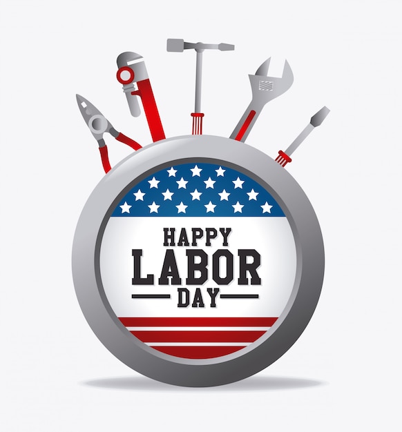 Free Vector happy labor day design.