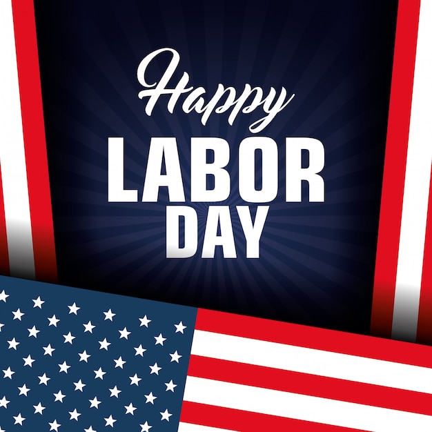 happy labor day poster icon