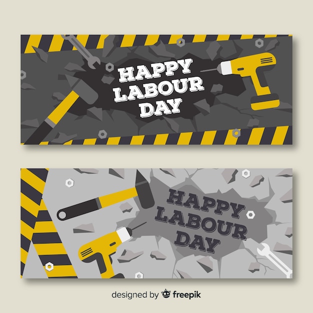 Happy labour day banners