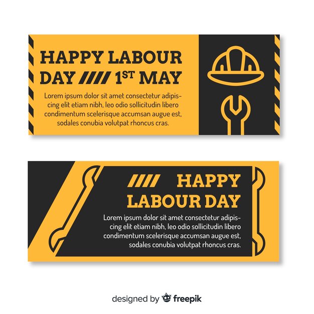 Happy labour day banners