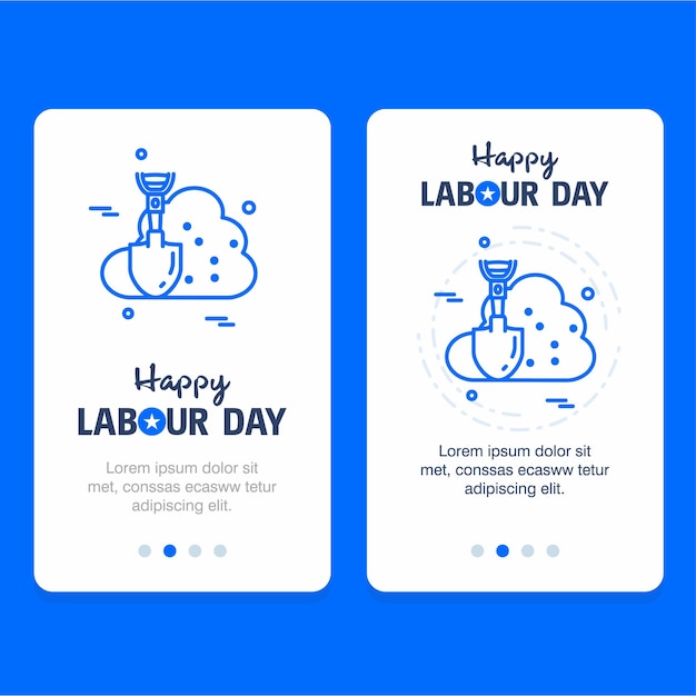 Free Vector happy labour day design with blue theme vector 