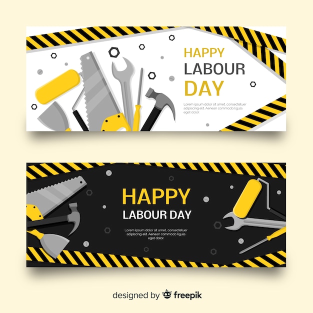 Happy labour day flat banner for web and social media