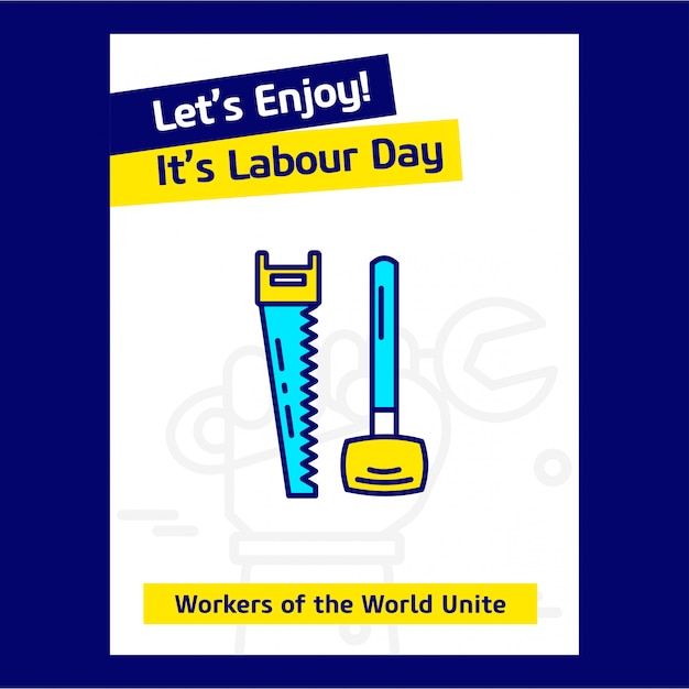 Free Vector happy labour day usa