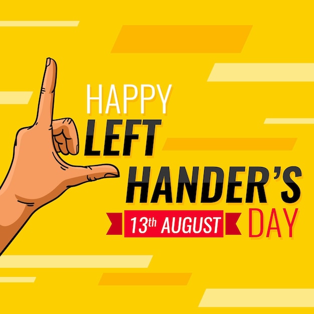 Happy left hander's day with gestures