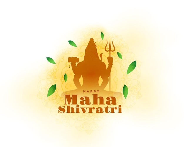 Free Vector happy maha shivratri greeting background with lord shiva silhouette