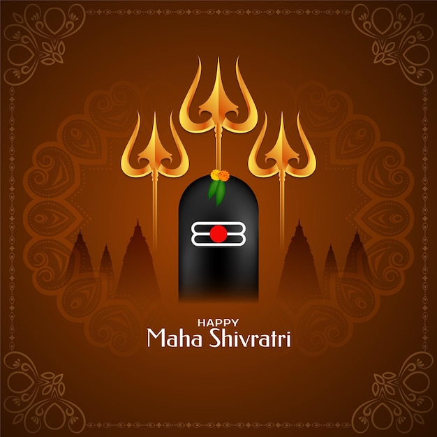 Happy Maha Shivratri lord Shiva worship religious festival card