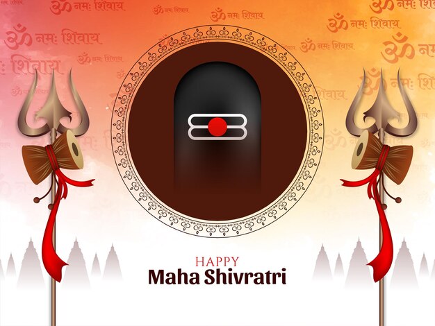 Happy Maha Shivratri religious festival background design vector