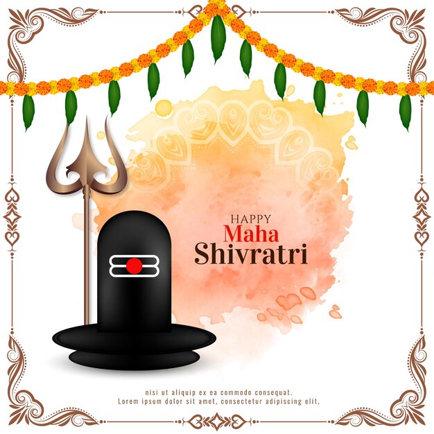 Happy Maha Shivratri religious festival Indian background design vector