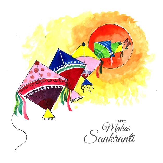 Happy makar sankranti holiday india festival background