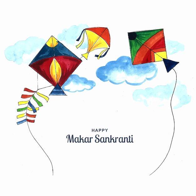 Happy makar sankranti holiday india festival background