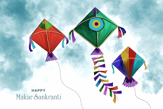 Happy makar sankranti holiday india festival background