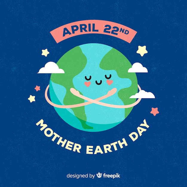 Happy mother earth day hand drawn background