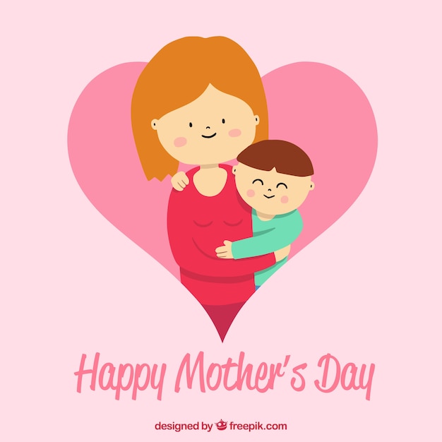 Happy mother's day background in flat design