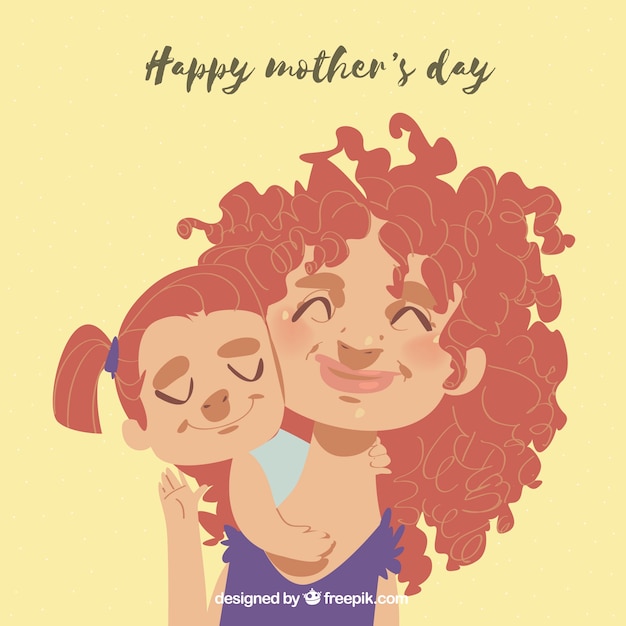 Free Vector happy mother's day background in flat design