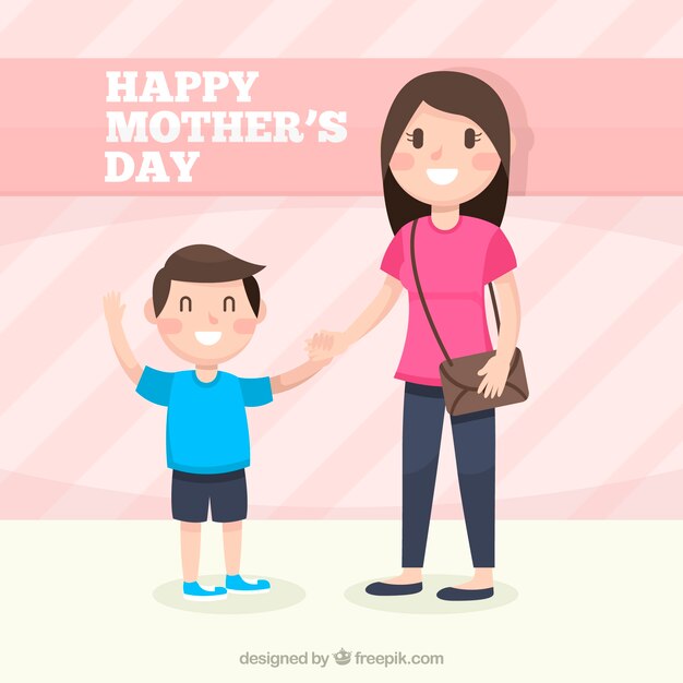 Happy mother's day background in flat design