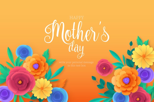 Happy Mother's Day Background with Colorful Flowers