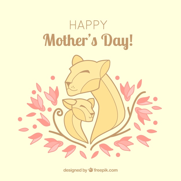 Free Vector happy mother's day background with family