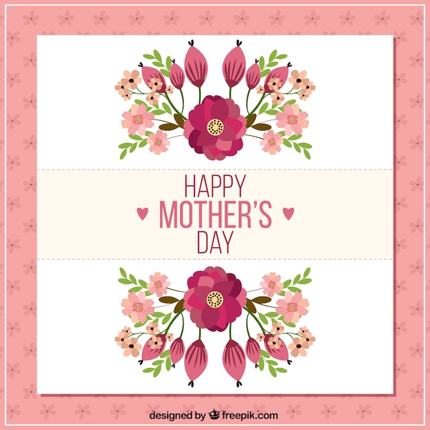 Happy mother's day card with flowers