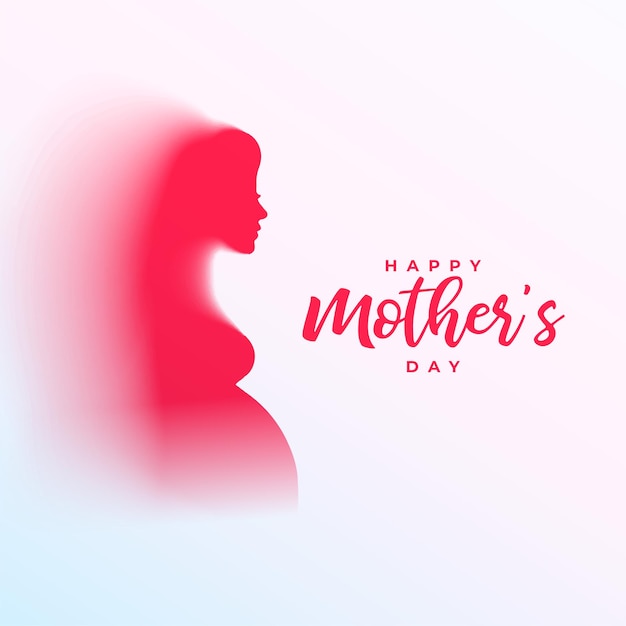 Free vector happy mother's day card with pregnant mom